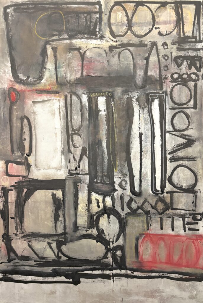 Carlos Khali's painting titled "Totem Deconstructed".